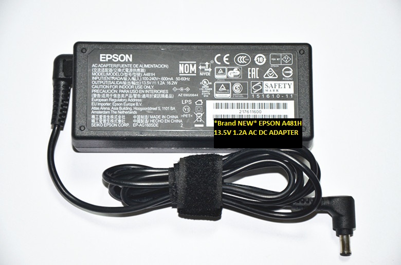 Brand NEW* EPSON 13.5V DC 1.2A A481H AC DC ADAPTER for EPSON V33 V30SE V300 V330p V37